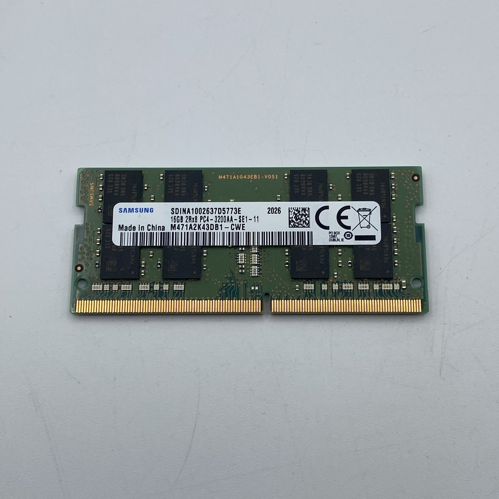 Samsung 16GB (1x16GB) M471A2K43DB1-CWE 2Rx8 PC4-3200AA DDR4 Laptop Memory RAM