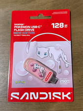 Pokemon Mew Edition Sandisk - 128GB USB-C Flash Drive Pink 250MB/s picture