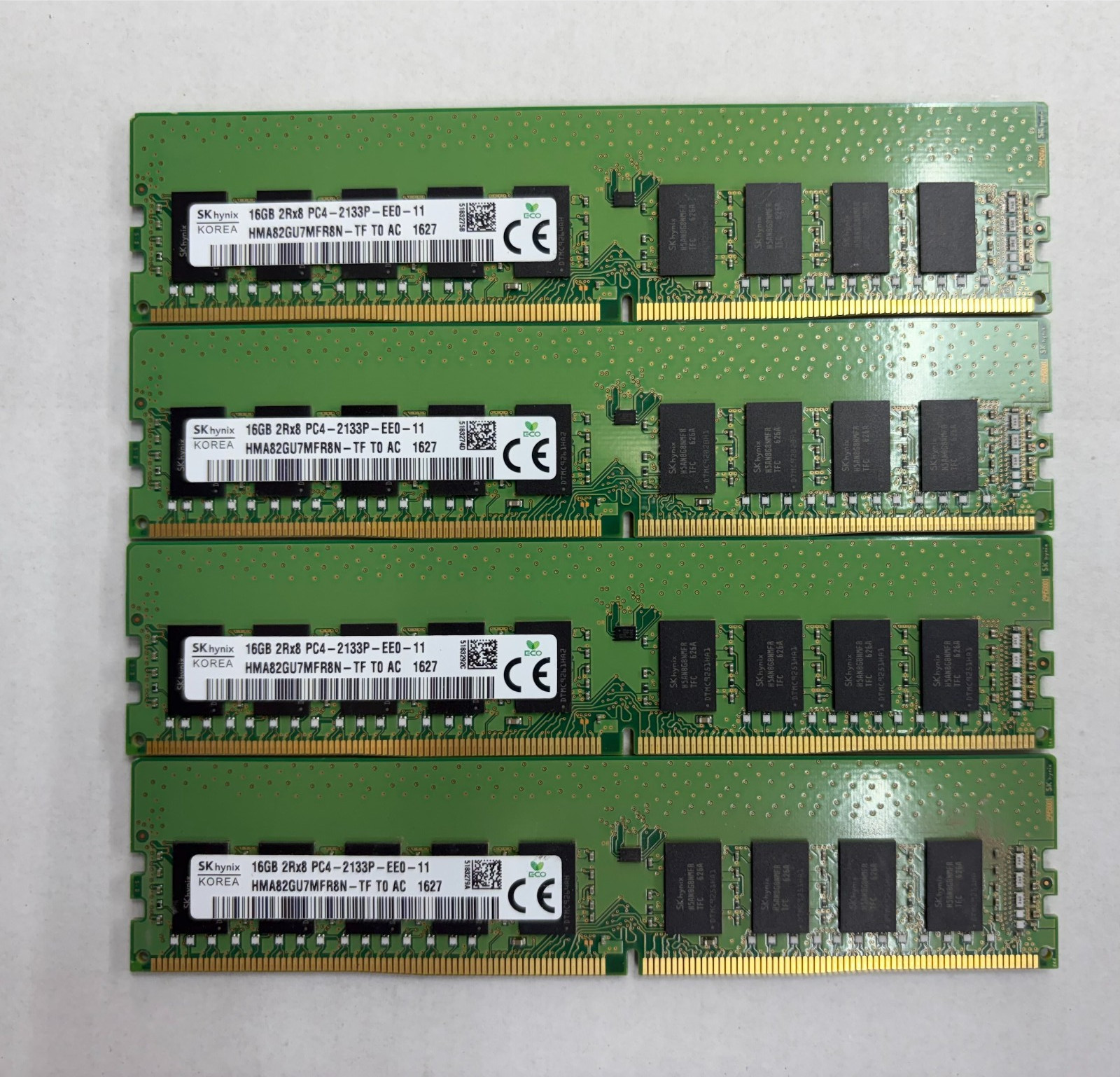 LOT of 4X HMA82GU7MFR8N-TF Hynix 16GB 2Rx8 PC4-2133P DDR4 Server Memory \ LOT of 4X HMA82GU7MFR8N-TF Hynix 16GB 2Rx8 PC4-2133P DDR4 Server Memory \