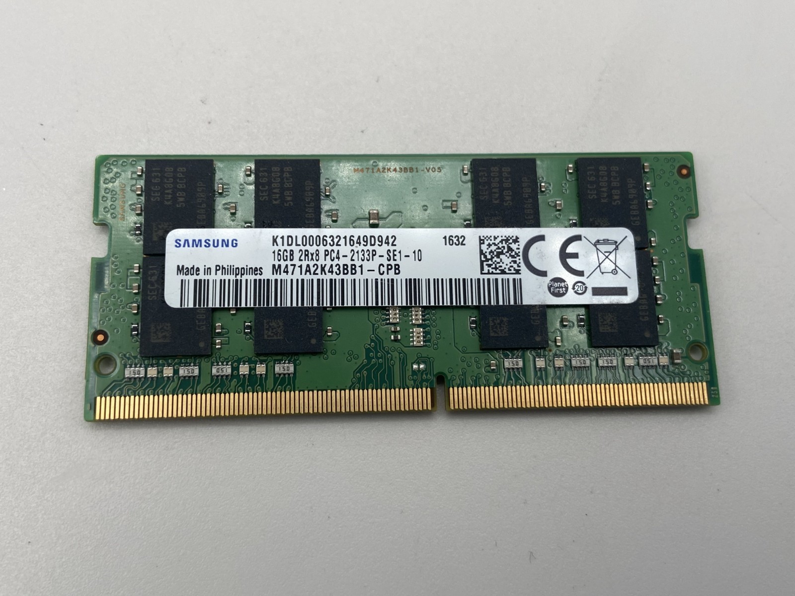 Samsung 16GB (1x16GB) 2133MHz M471A2K43BB1-CPB 2Rx8 PC4-2133P Laptop Memory RAM