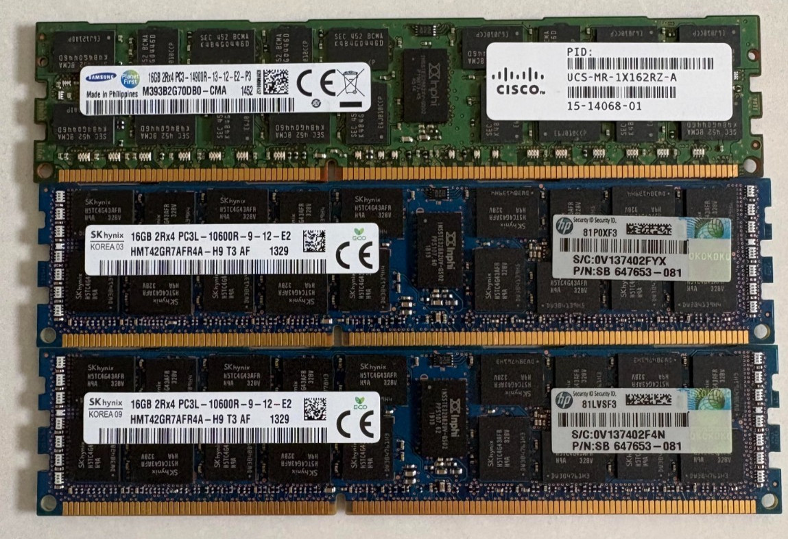 Lot of Assorted DDR3 Server Memory Modules