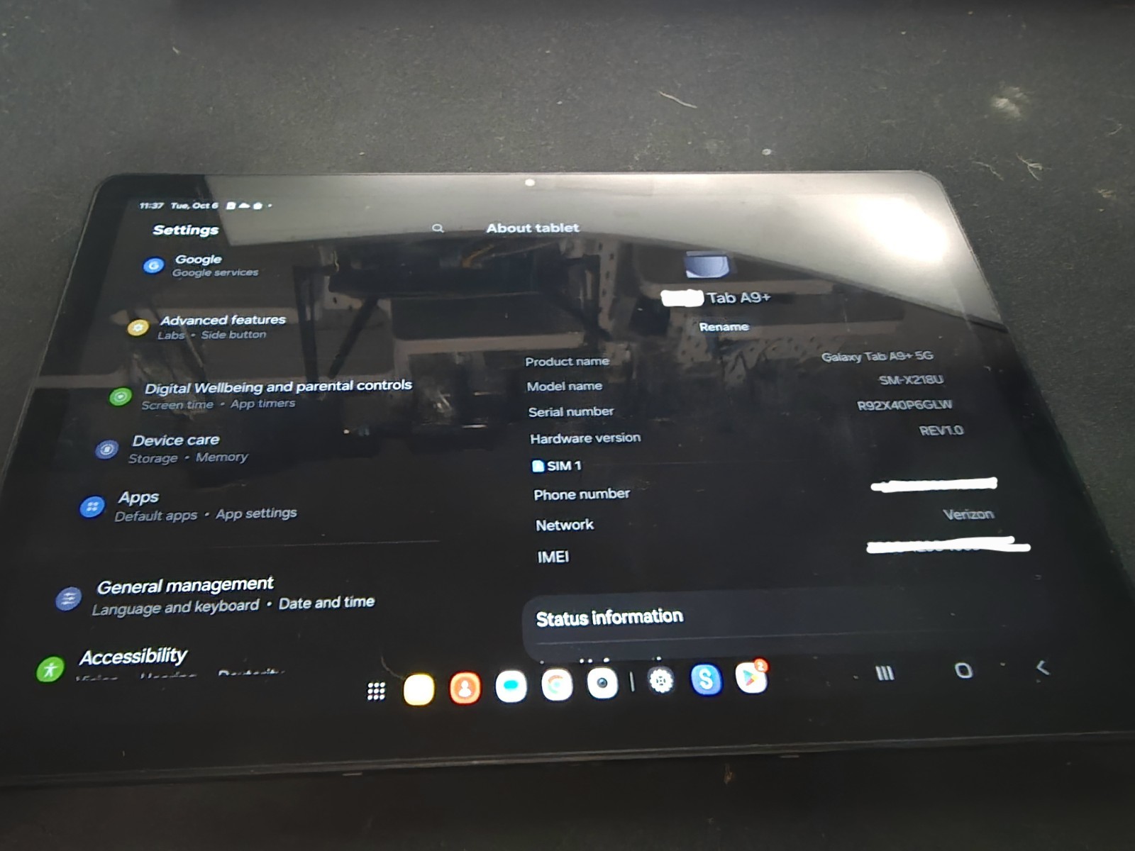 Samsung Galaxy Tab A9+ Plus 5G X218U 10.9\