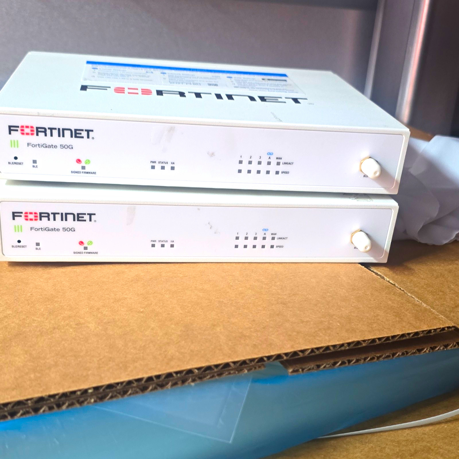 quantity 2-Fortinet FortiGate 50G Enterprise Firewall VPN Appliance, MPN FG-50G
