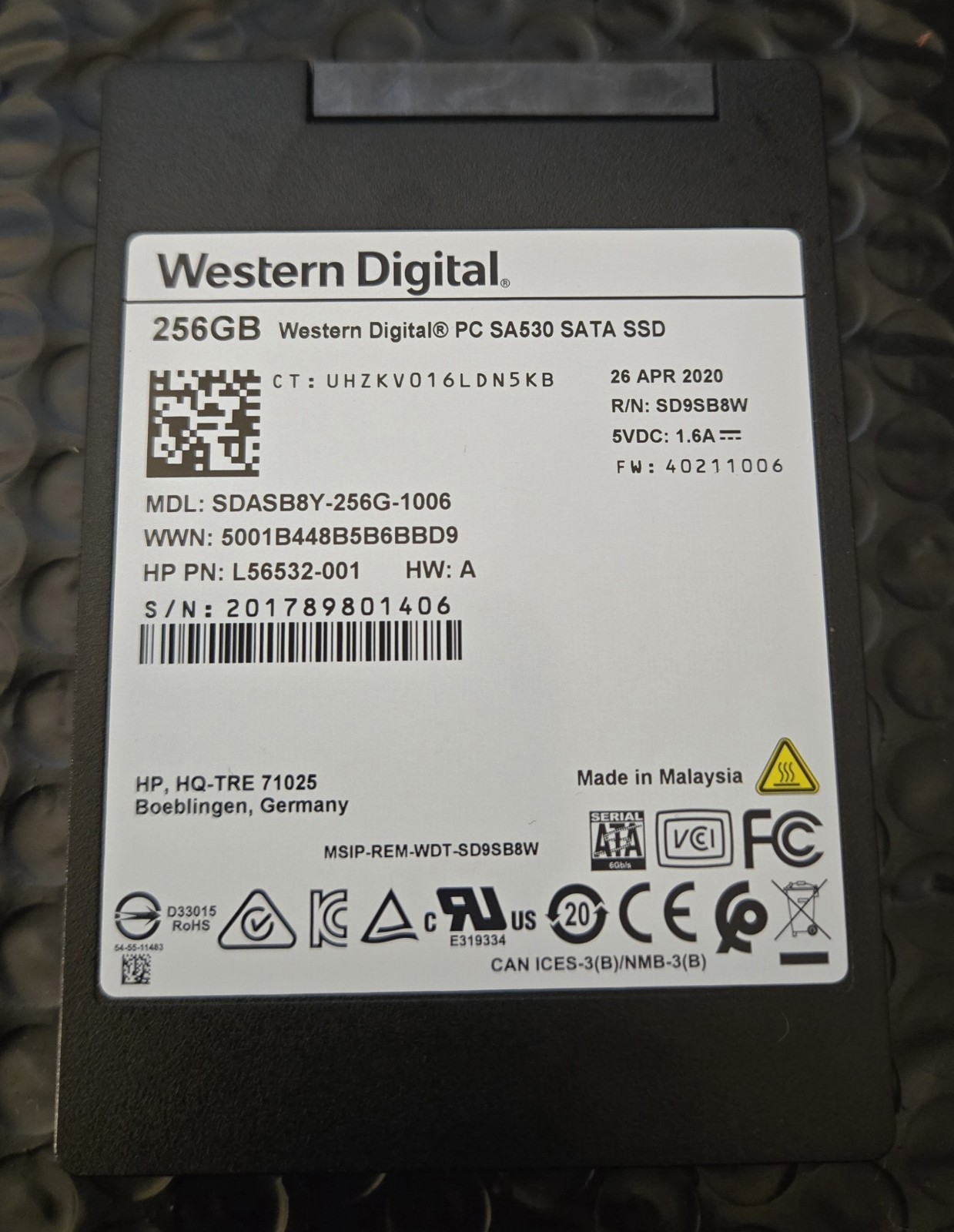 Western Digital SA530 256GB 2.5\