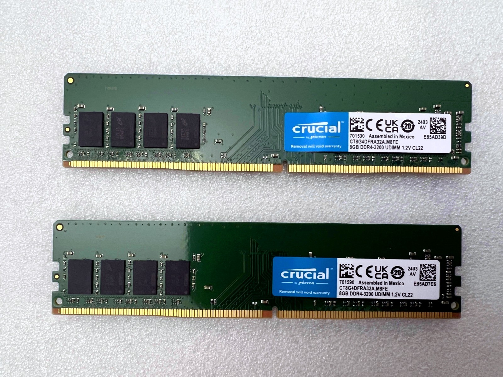 Crucial 8GB DDR4 3200 MHz PC4-25600 DIMM 240-Pin Desktop Memory RAM ...