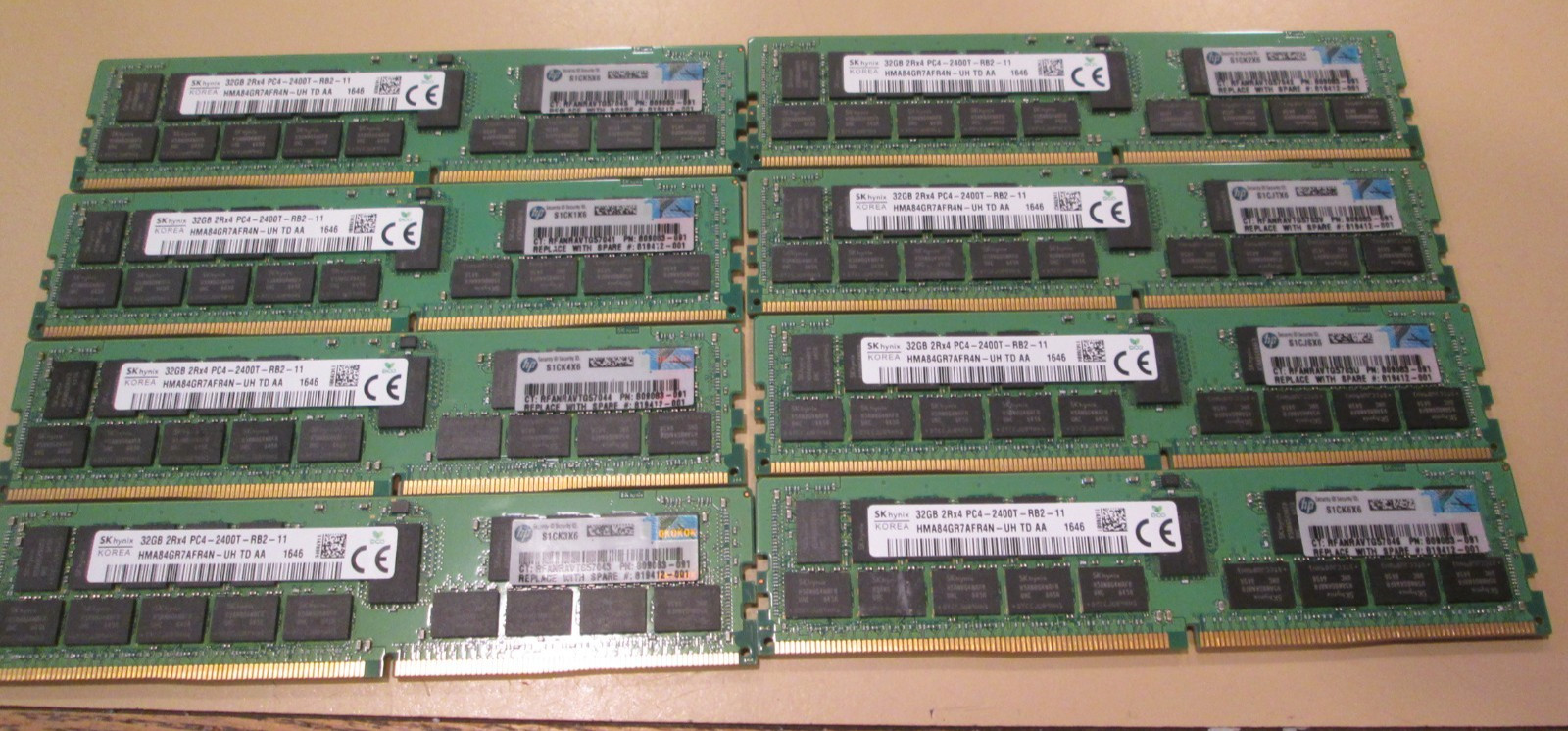 LOT 8 SK Hynix 32GB DDR4 2Rx4 PC4-2400T RB2 ECC RDIMM Server RAM HMA84GR7AFR4N