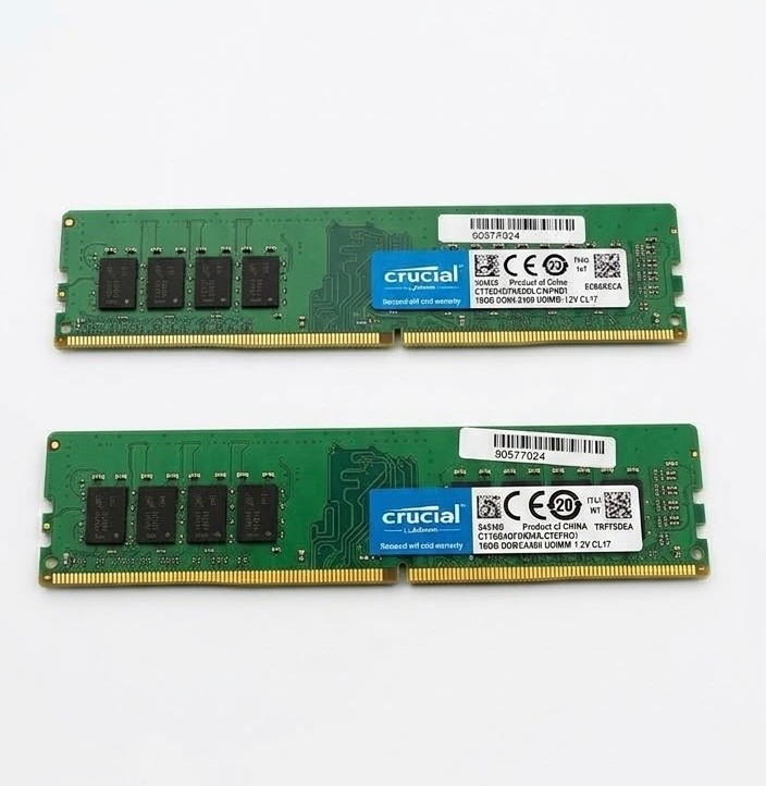 Crucial 32GB Kit 2x16GB DDR4 2400MHz PC4-19200 Desktop Memory RAM CT16G4DFD824A