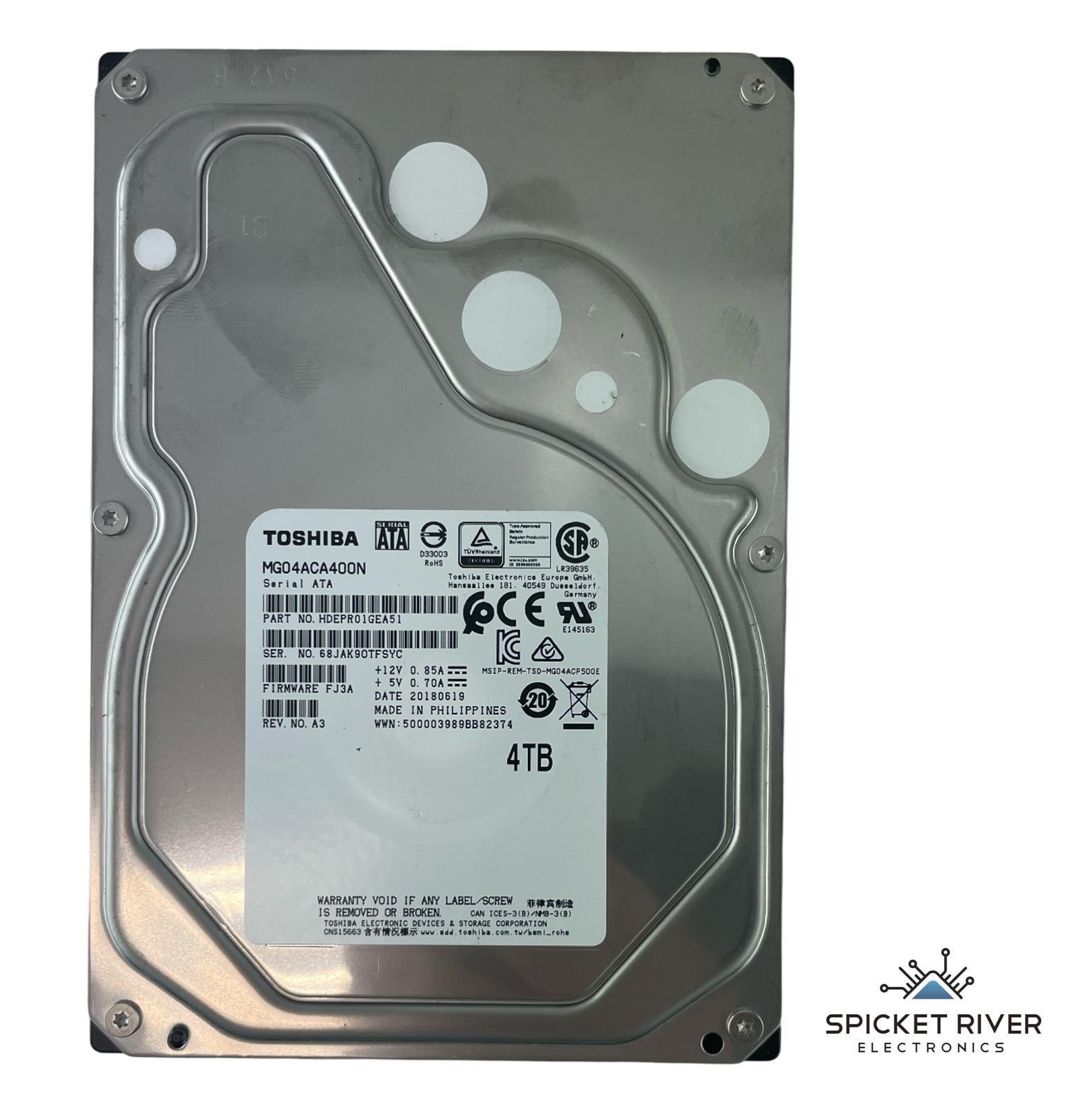 Toshiba MG04ACA400N 4TB SATA 6 Gb/s 7200 RPM 3.5