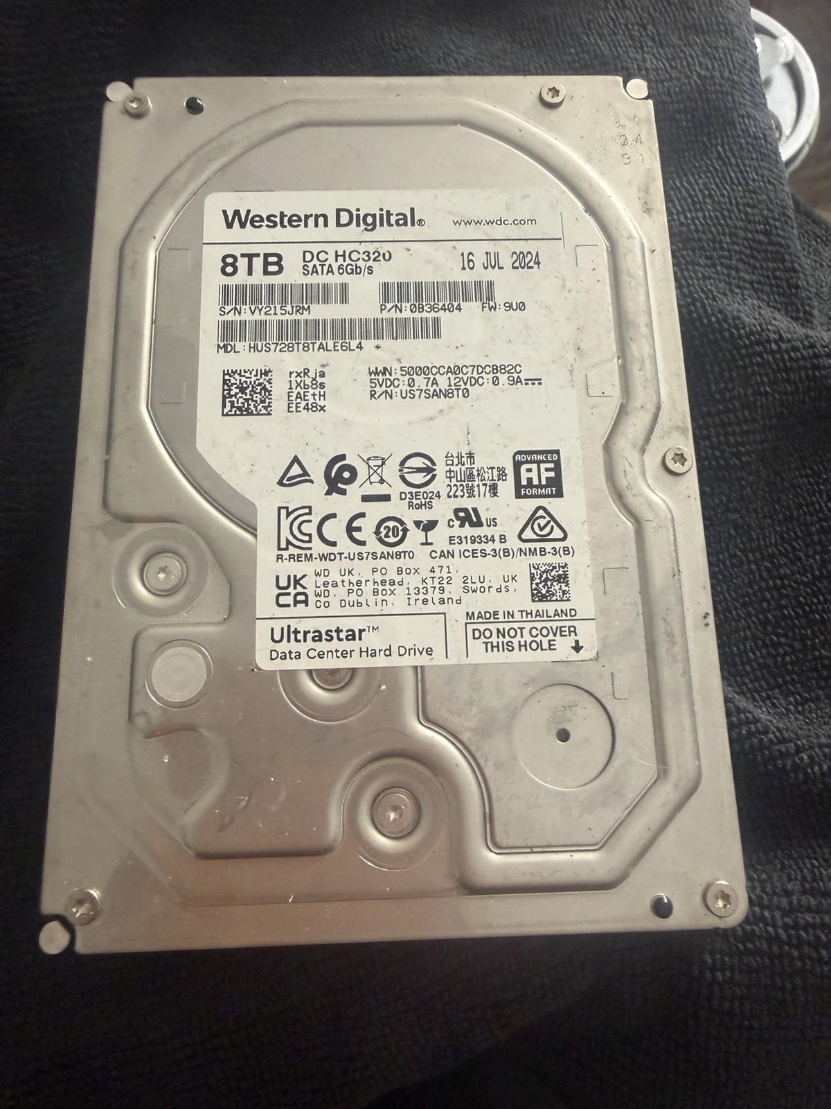 Western Digital 0B36404 Ultrastar DC HC320 8TB 7200RPM SATA HDD, HUS728T8TALE6L4 Western Digital 0B36404 Ultrastar DC HC320 8TB 7200RPM SATA HDD, HUS728T8TALE6L4