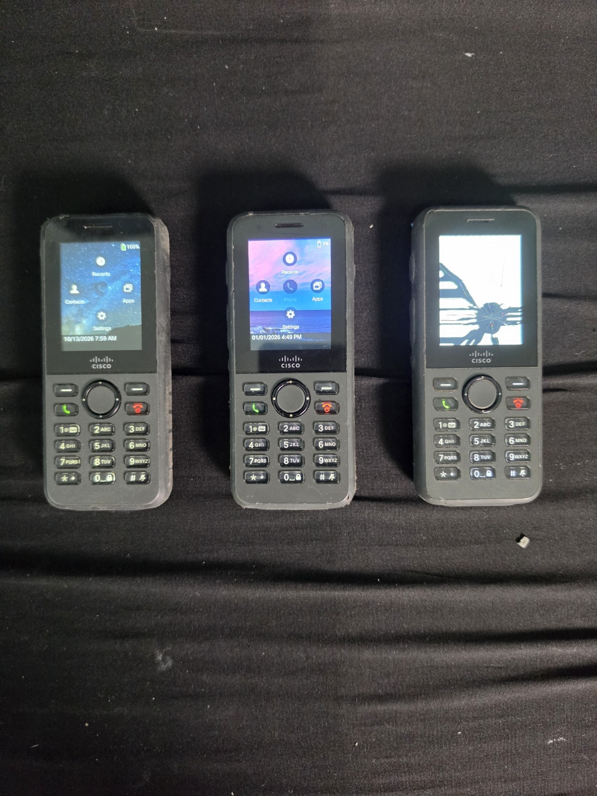 Lot 3 CISCO CP-8821-K9 Wireless IP VoIP Phone WITH Battery 8821