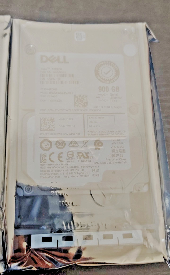 Dell Exos 15E900 XTH17 900GB 15K SAS 12Gb/s HDD ST900MP0026 NEW SEALED