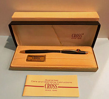 Vintage Apple computer Cross Metal Ballpoint Pen Black Ink Gold Trim picture