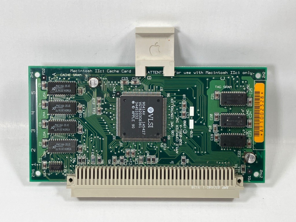 Apple Macintosh IIci Cache Card 820-0351-A, VLSI Controller & SRAM Chips Vintage