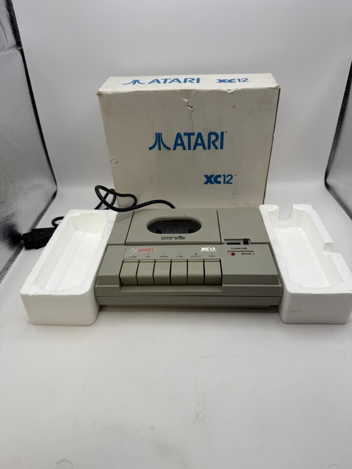 Vintage Atari XC12 Program Cassette Tape Player With Original Box As Is Untested
