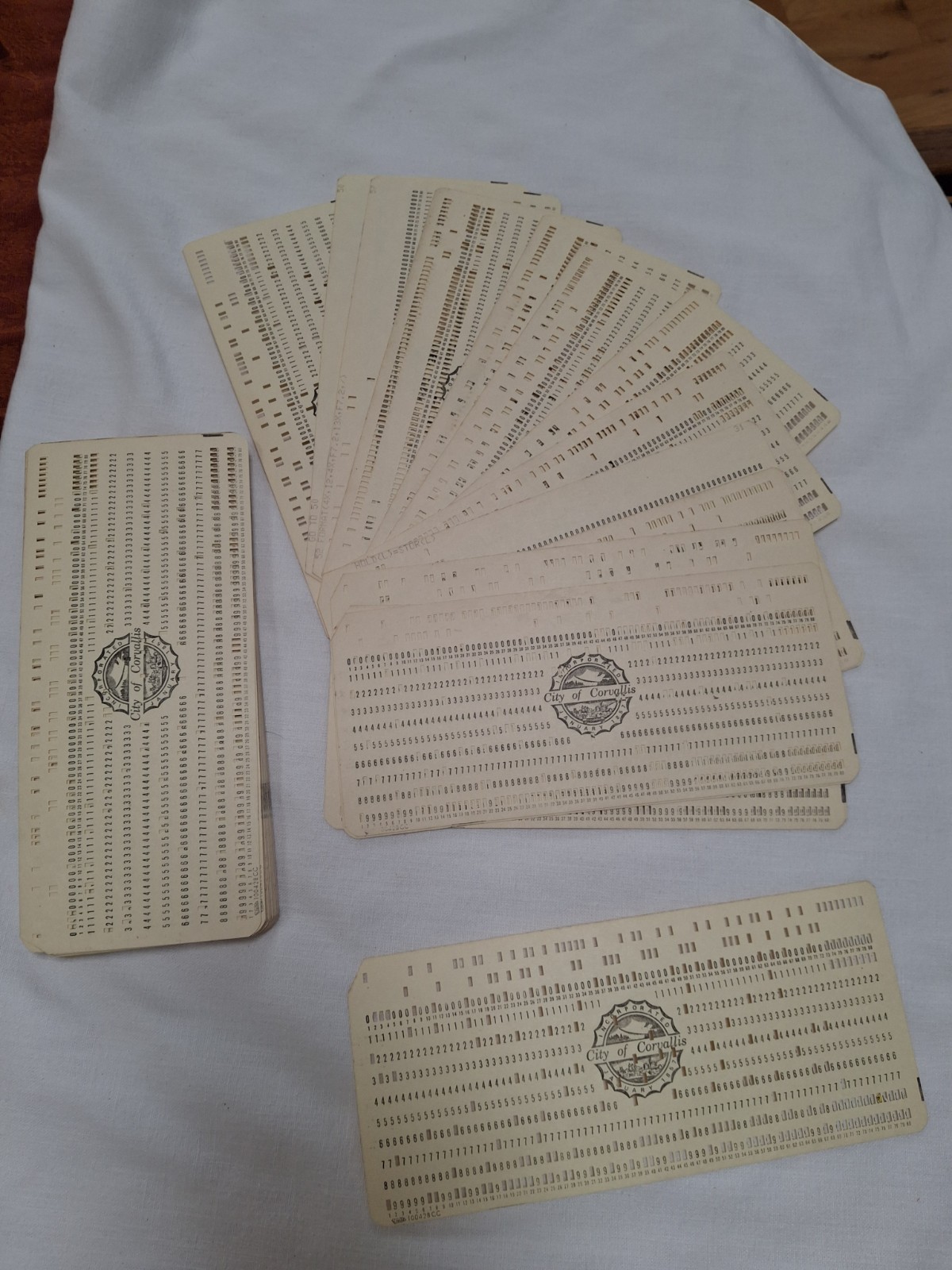 60 Vintage IBM Punch Cards  City of Corvallis OR Municipal Mainframe Data Tech 