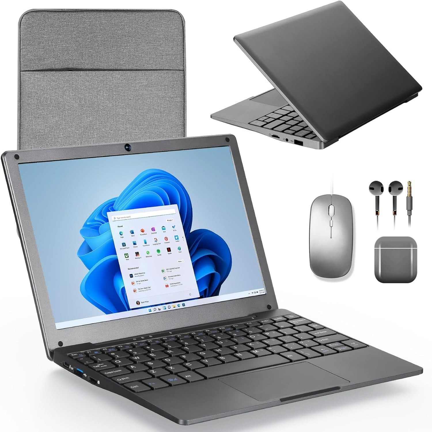 10\'\' Laptop Windows 11 Notebook 8GB+128GB Intel Celeron Quad-Core Processors