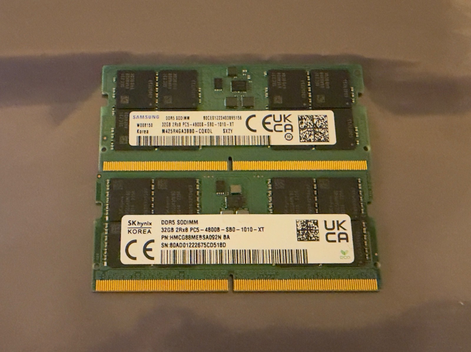 *LOT OF 2* 32GB 2RX8 PC5-4800B Laptop Memory RAM DDR5 SODIMM Samsung / SK Hynix *LOT OF 2* 32GB 2RX8 PC5-4800B Laptop Memory RAM DDR5 SODIMM Samsung / SK Hynix