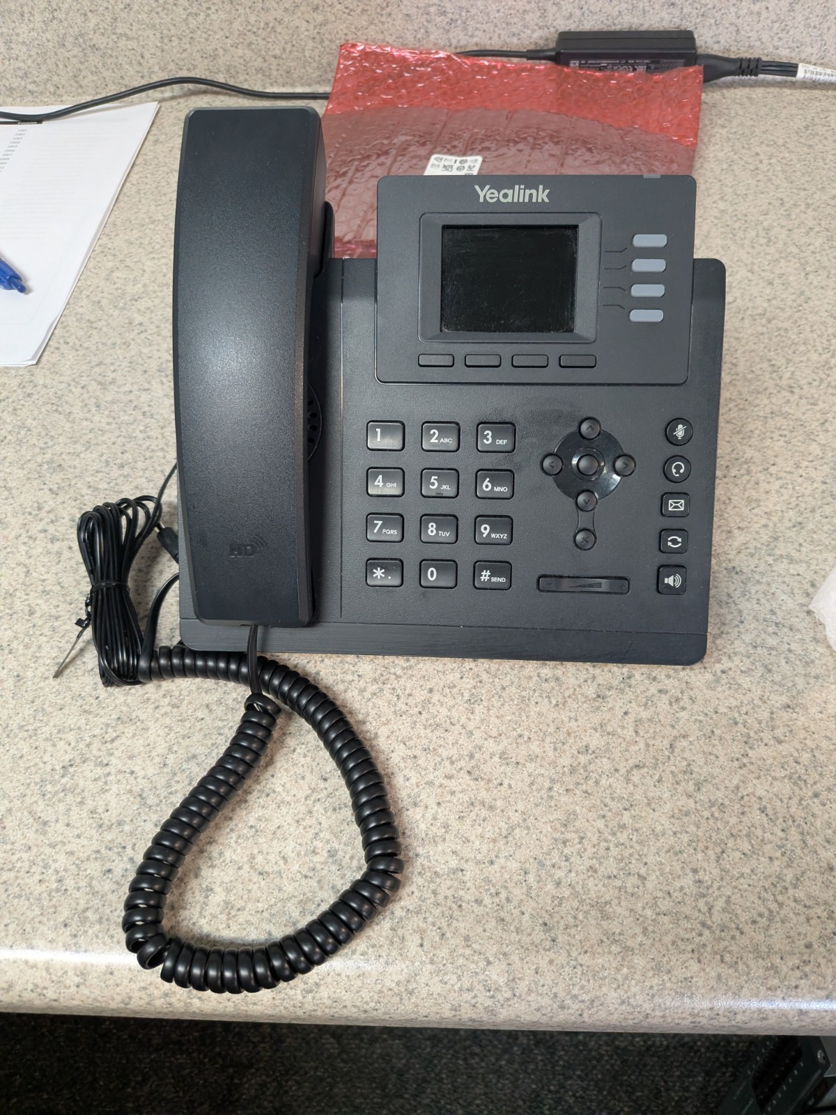 Yealink SIP-T33G IP Phone 4-LineSpeakerphone VoIP Desk Phone Black w/ Power Sply