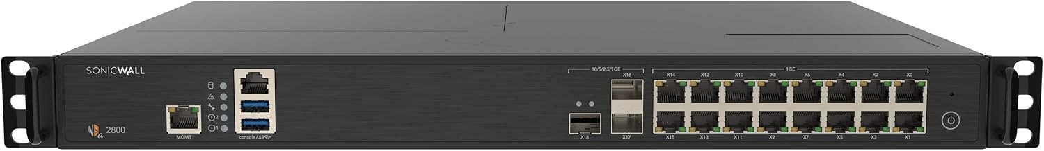 SonicWall NSA 2800 8Gbps Firewall w/ Secure Upgrade (3-Year APS & 1-Year CSE) SonicWall NSA 2800 8Gbps Firewall w/ Secure Upgrade (3-Year APS & 1-Year CSE)