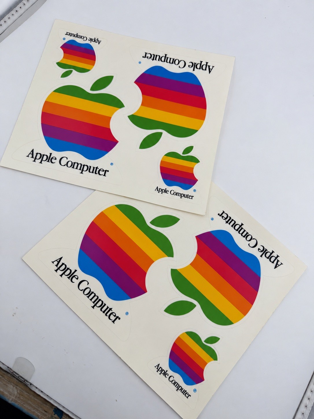 TWO SHEETS Vintage Apple Computer Rainbow Logo Sticker Sheet Retro Mac