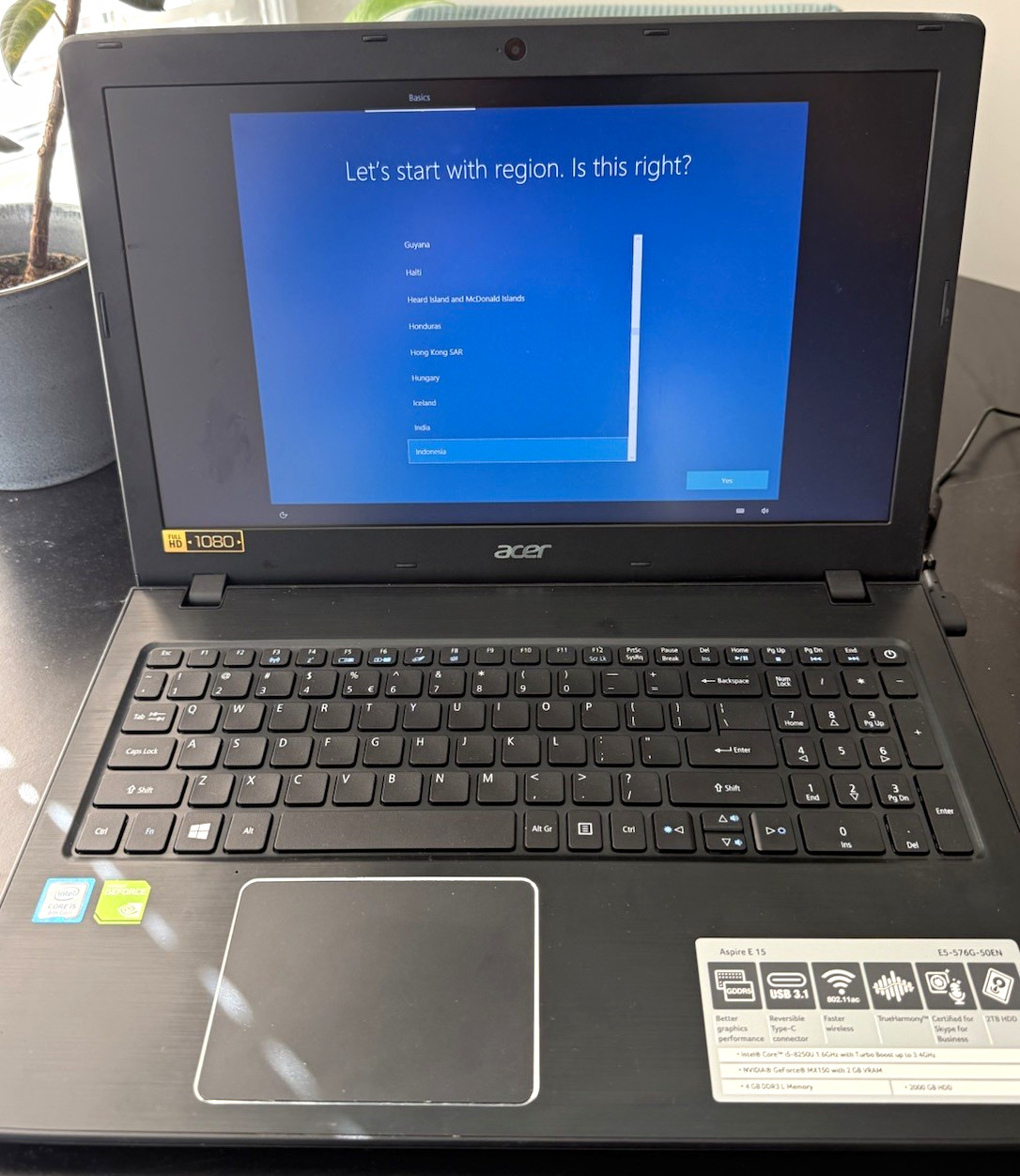 Acer Aspire E 15 E5-576G-50EN 15.6in FHD i5 8th Gen 4GB 2TB MX150 - Can’t Charge