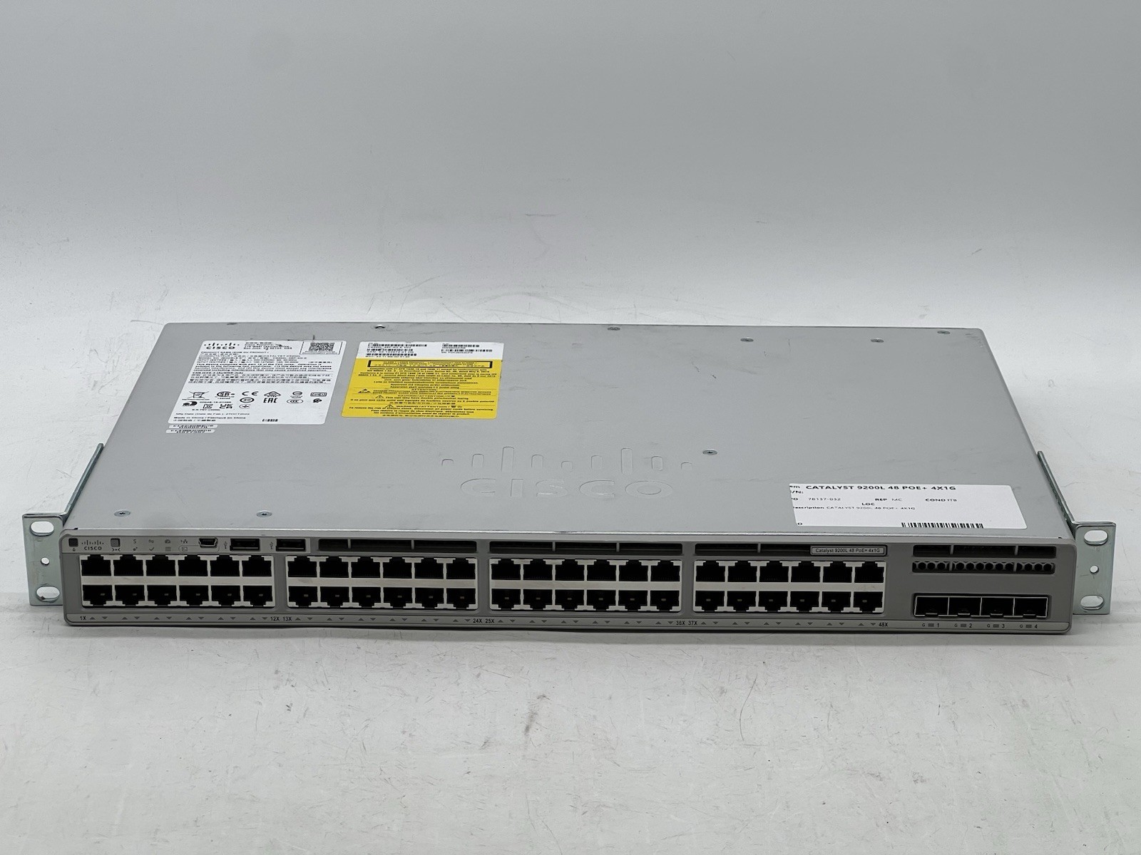Cisco Catalyst C9200L-48P-4G-E V02 48-port PoE+ 4x1G Switch with Power Cord Cisco Catalyst C9200L-48P-4G-E V02 48-port PoE+ 4x1G Switch with Power Cord