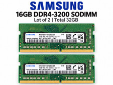 Lot of 2 Samsung 16GB 1Rx8 PC4-3200AA DDR4 SODIMM M471A2G43AB2-CWE 32GB picture