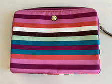Vintage Coach Legacy Stripe 15” Laptop Sleeve Case Y2K Multicolor Padded Zip picture