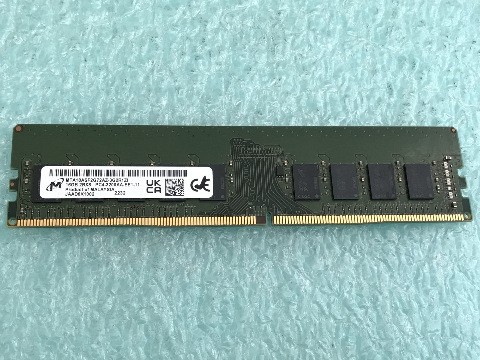 Micron MTA18ASF2G72AZ-3G2R1ZI 16GB PC4-3200AA ECC DDR4 UDIMM RAM - R1066A Micron MTA18ASF2G72AZ-3G2R1ZI 16GB PC4-3200AA ECC DDR4 UDIMM RAM - R1066A