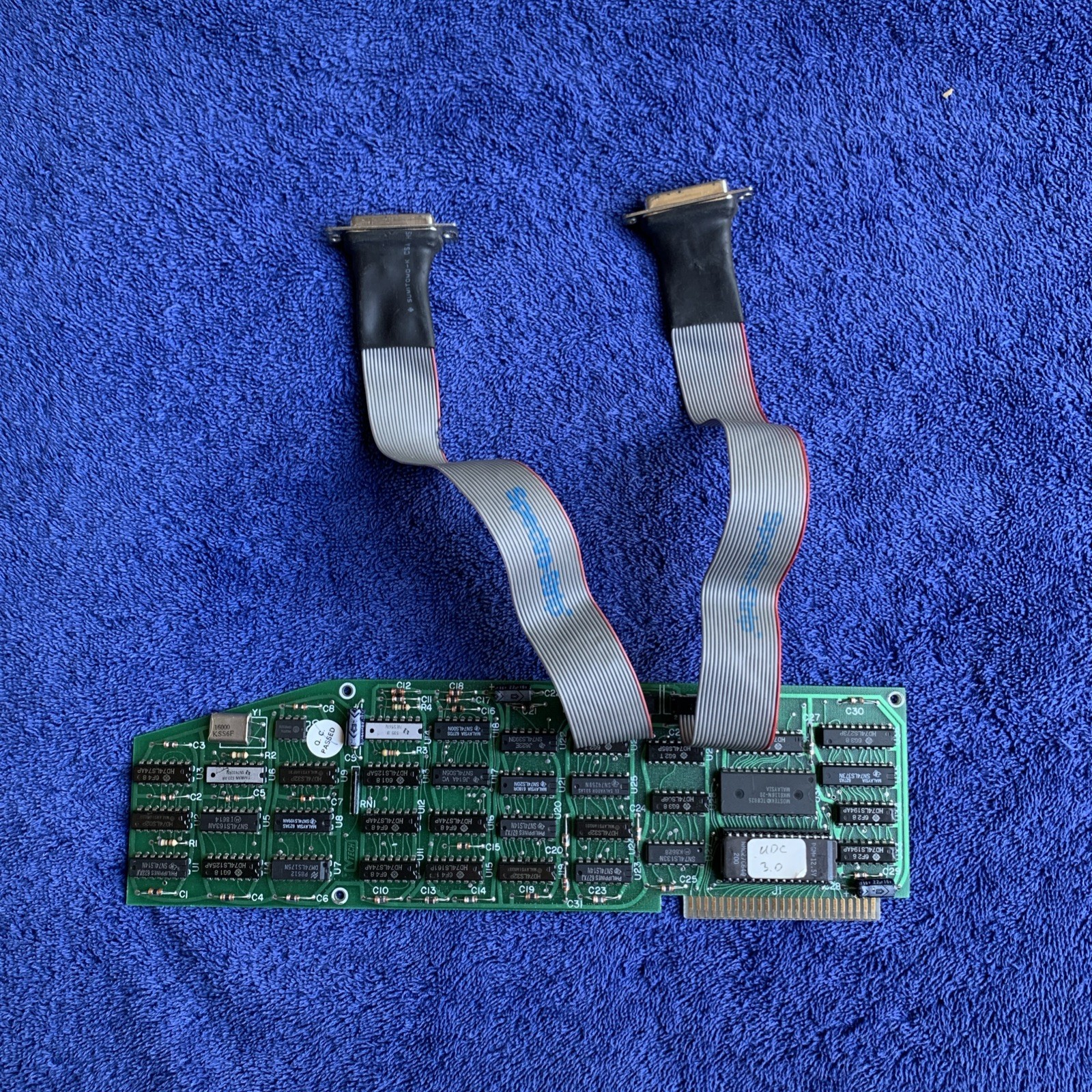 Vintage VTech memory card; likely used in Apple II;  cables attached