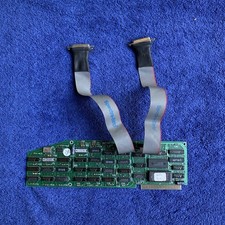 Vintage VTech memory card; likely used in Apple II;  cables attached picture