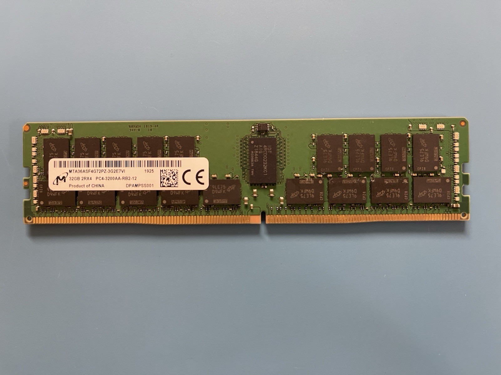 Micron 32GB MTA36ASF4G72PZ-3G2E7 RAM 2Rx4 PC4-3200AA ECC REG Memory Micron 32GB MTA36ASF4G72PZ-3G2E7 RAM 2Rx4 PC4-3200AA ECC REG Memory