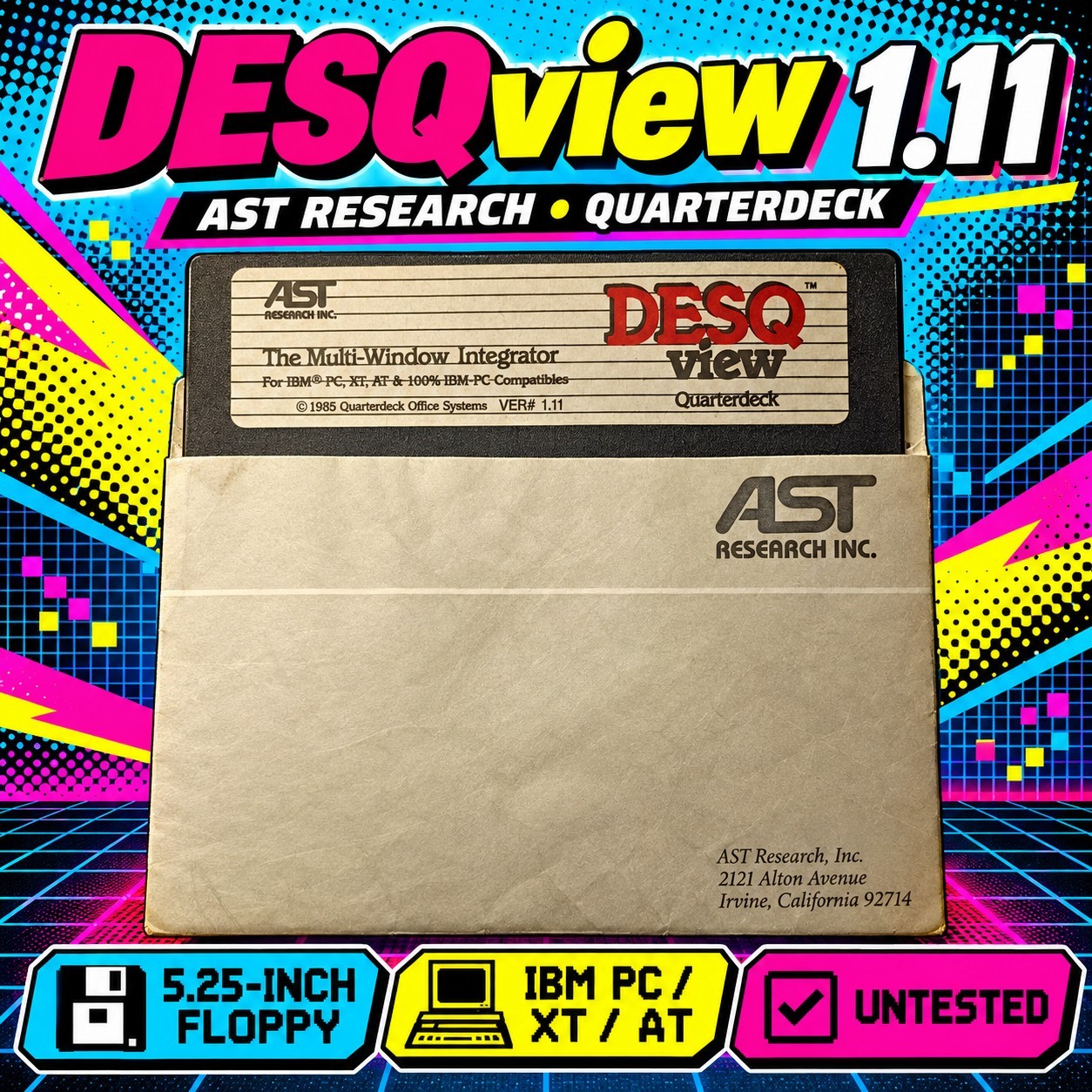 Vintage AST DESQview 1.11 Quarterdeck 5.25