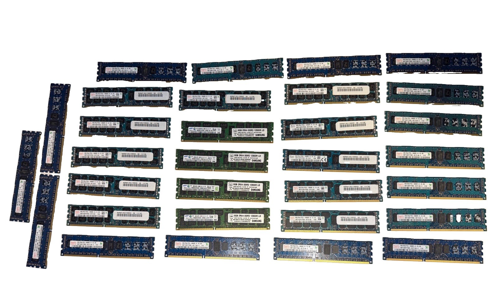 Lot of 33 Server RAM – Fully Tested (17x 8GB + 16x 2GB) 168GB Total DDR3 ECC