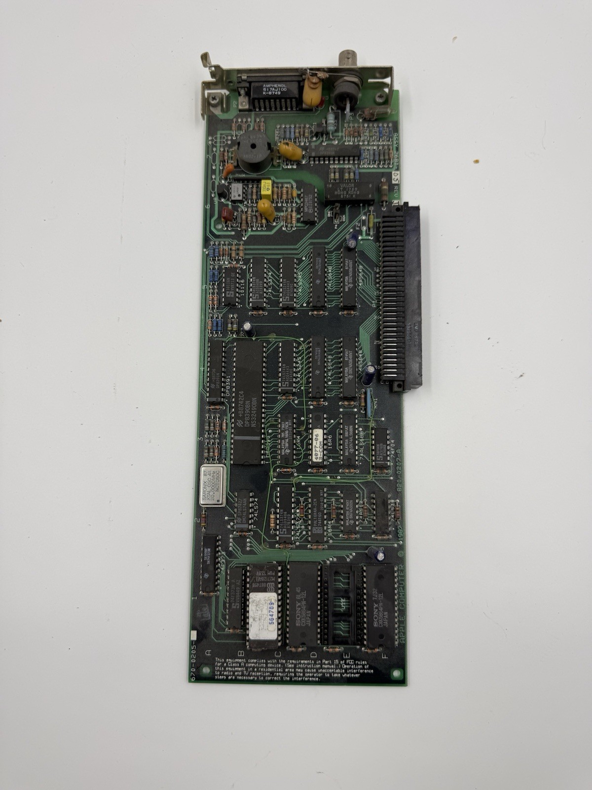 Vintage Apple Macintosh Ethernet Network Card 820-0207-A 1987 NuBus Adapter