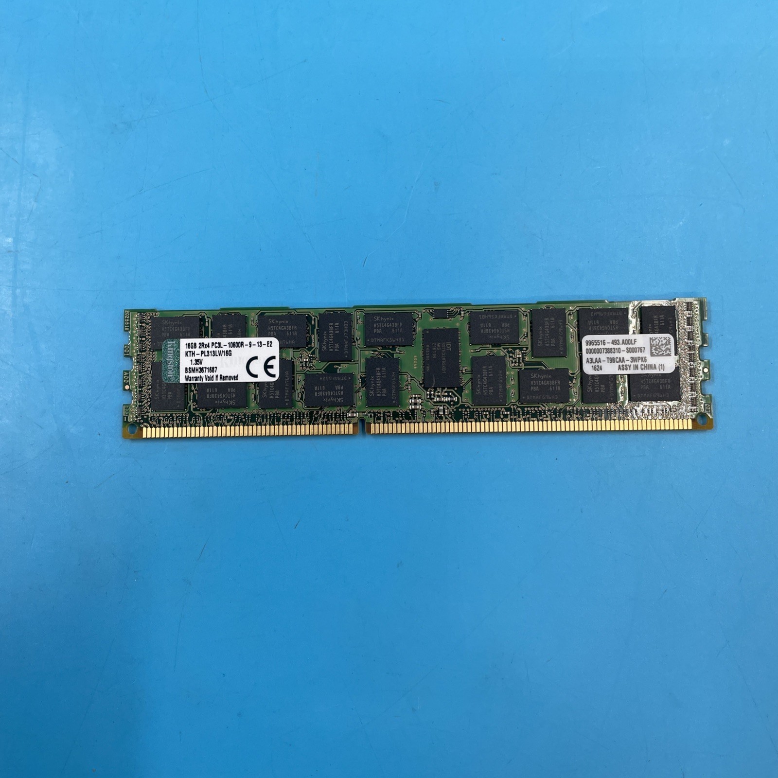 (LOT OF 18) Kingston 16GB PC3L-10600R DDR3L-1333 2rx4 RDIMM ECC Server RAM (LOT OF 18) Kingston 16GB PC3L-10600R DDR3L-1333 2rx4 RDIMM ECC Server RAM
