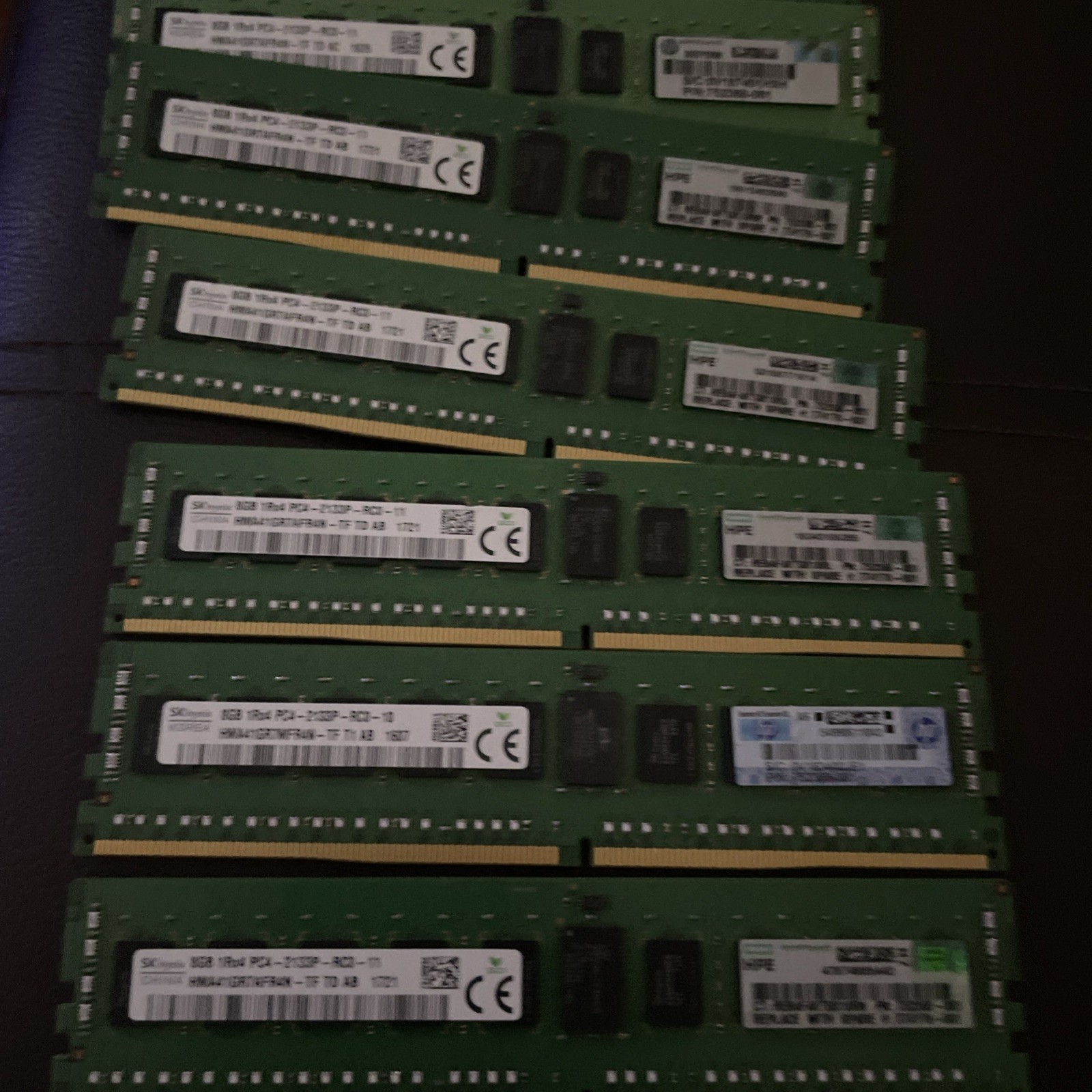 Lot Of 8 HMA41GR7AFR4N-TF HYNIX 8GB 1Rx4 PC4-2133P MEMORY DIMM