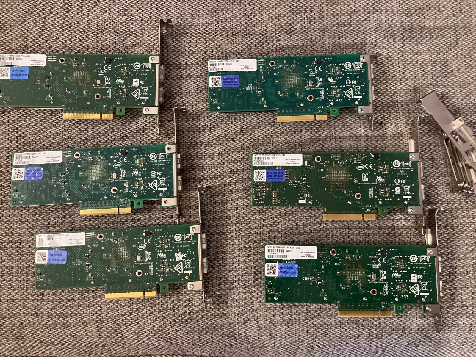 Genuine Intel X710-DA2 X710DA2 Dual Port 10Gb 10Gbe SFP Network Adapter Lot of 6
