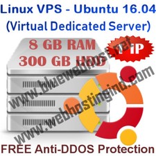 Ubuntu 16.04 VPS – 1 Year Linux Server, 8GB RAM 300GB Storage picture