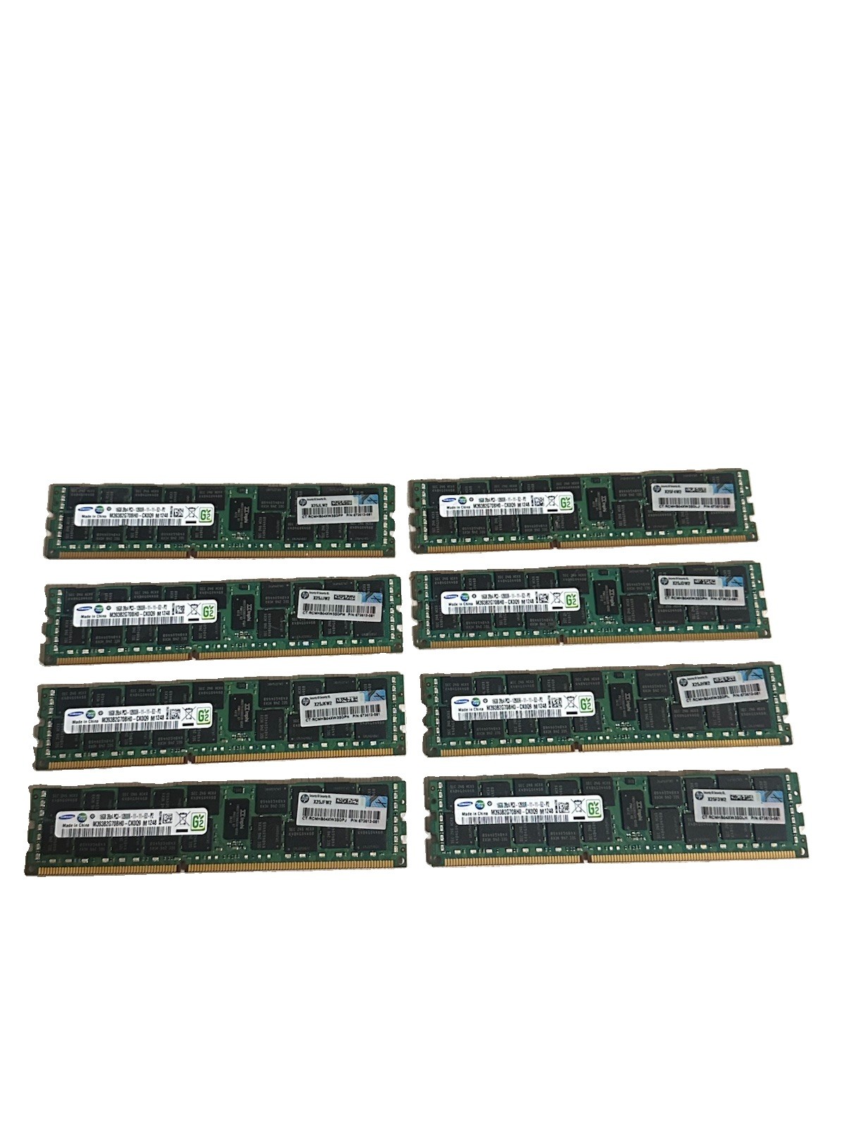 (Lot of 8) Samsung 16GB 2Rx4 PC3-12800R DDR3-1600 Server RAM M393B2G70BH0-CK0