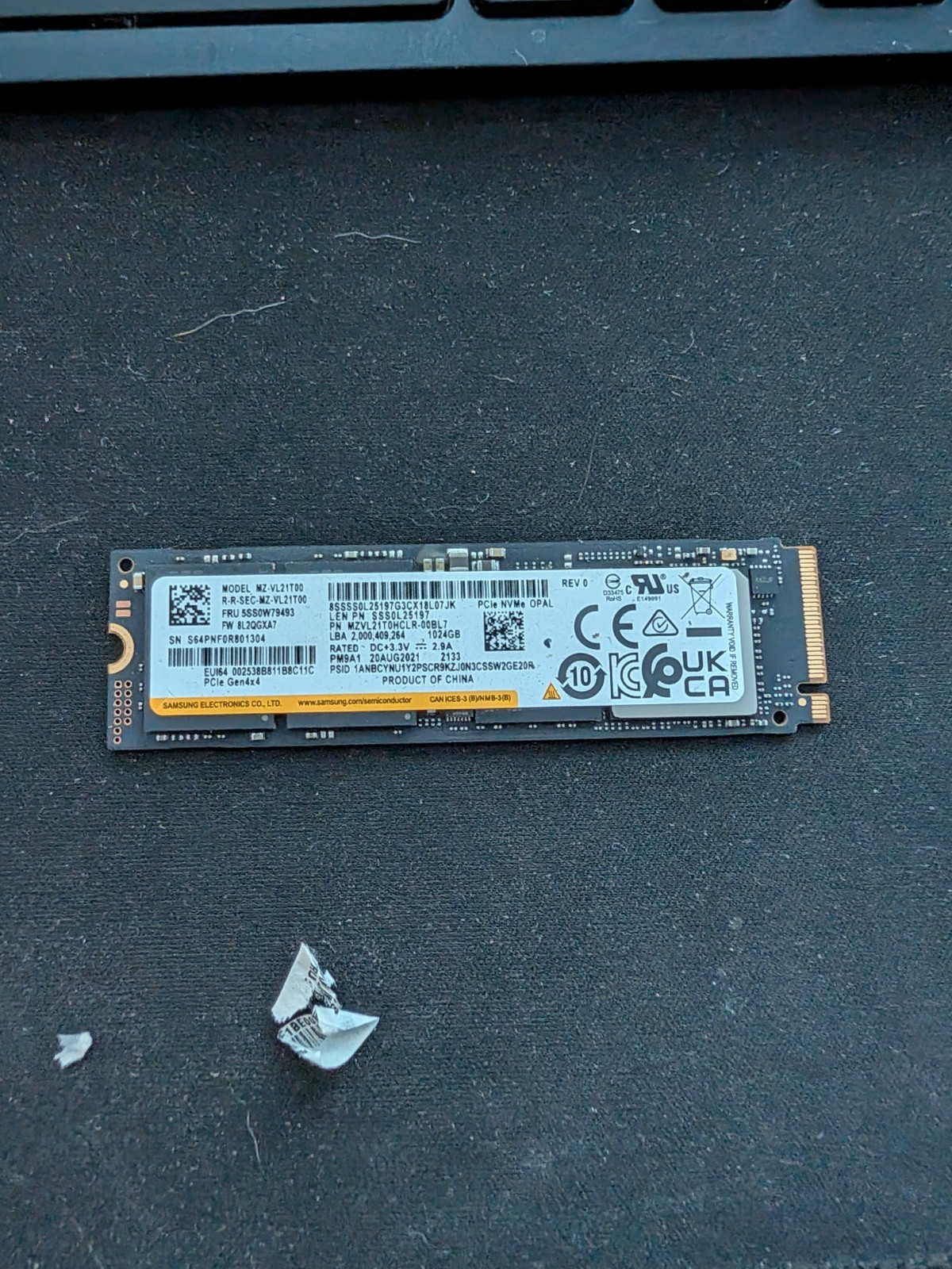 Samsung PM9A1 1TB M.2 NVMe PCIe Internal SSD OPAL MZ-VL21T00 1TB
