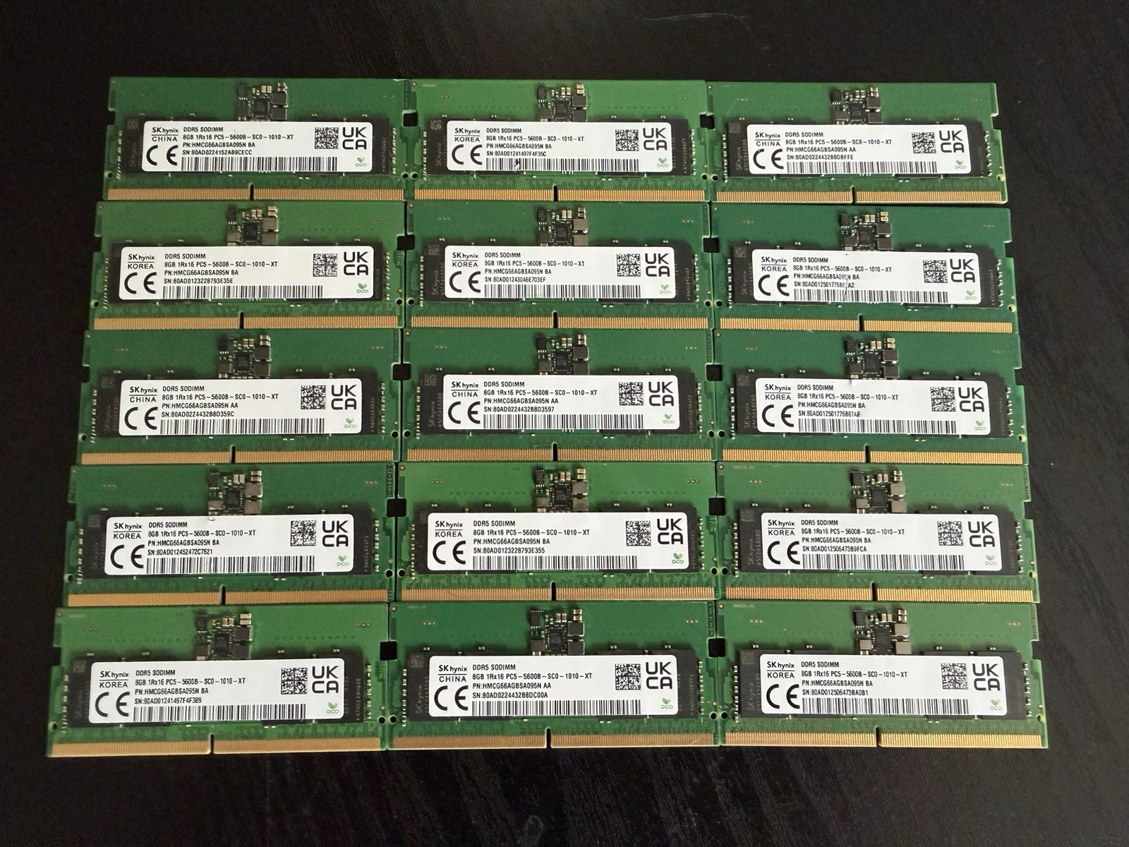 Lot of 24 8GB DDR5 SODIMM Laptop RAM Memory 5600MHz 4800MHz SK Hynix Samsung Lot of 24 8GB DDR5 SODIMM Laptop RAM Memory 5600MHz 4800MHz SK Hynix Samsung