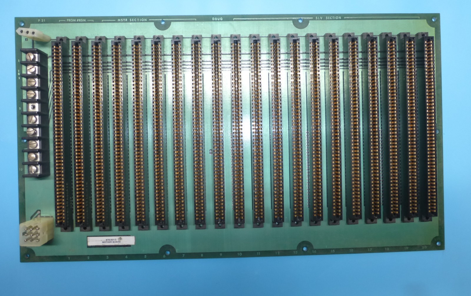 Morrow MIS S-100 20 Slot Backplane PDC Motherboard 1977 Altair IMSAI Board Morrow MIS S-100 20 Slot Backplane PDC Motherboard 1977 Altair IMSAI Board
