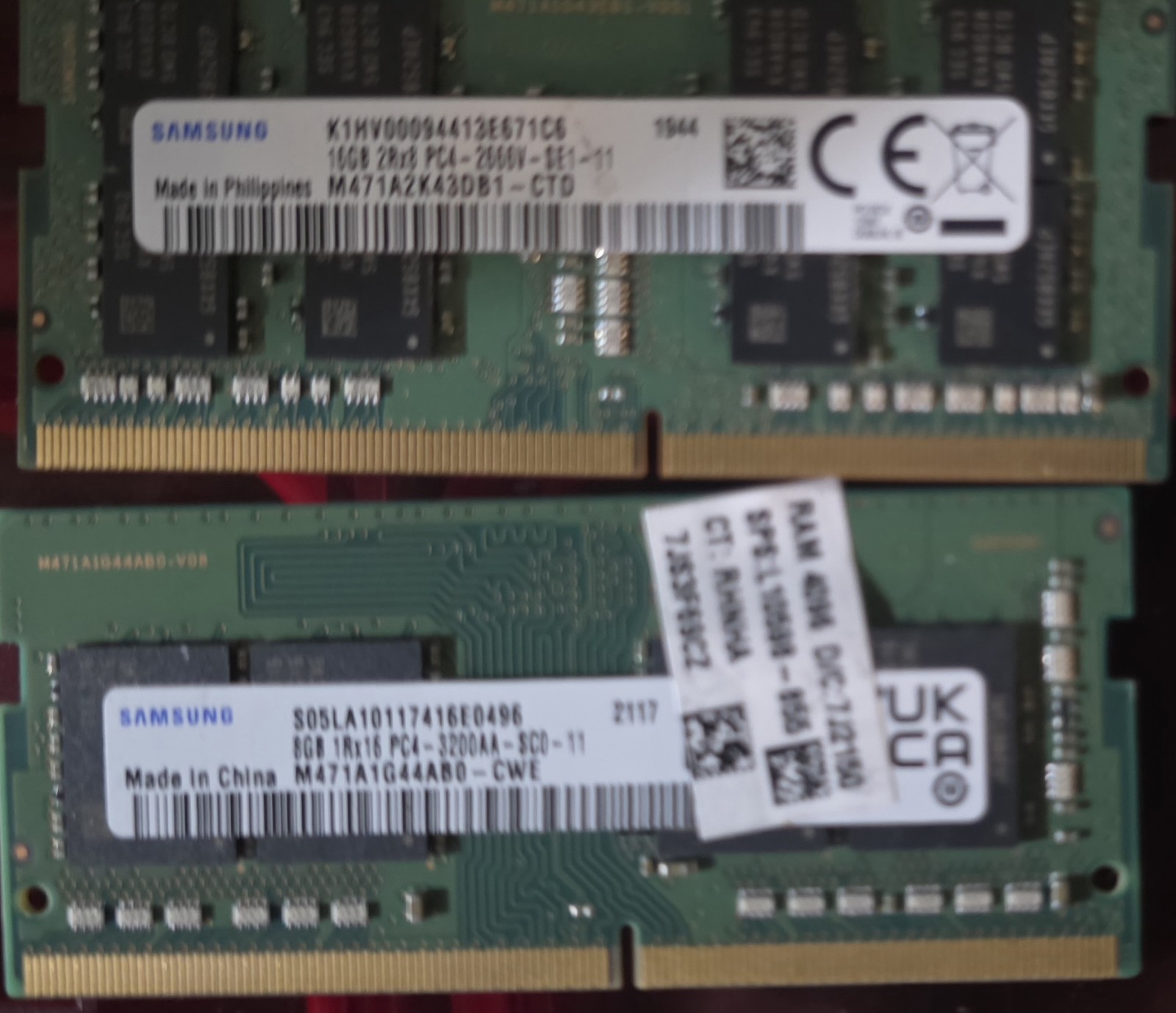 Samsung 16GB DDR4 SO-DIMM 260-Pin PC4-2666 / 8gb ddr4 so-dimm 3200 - 24gb total