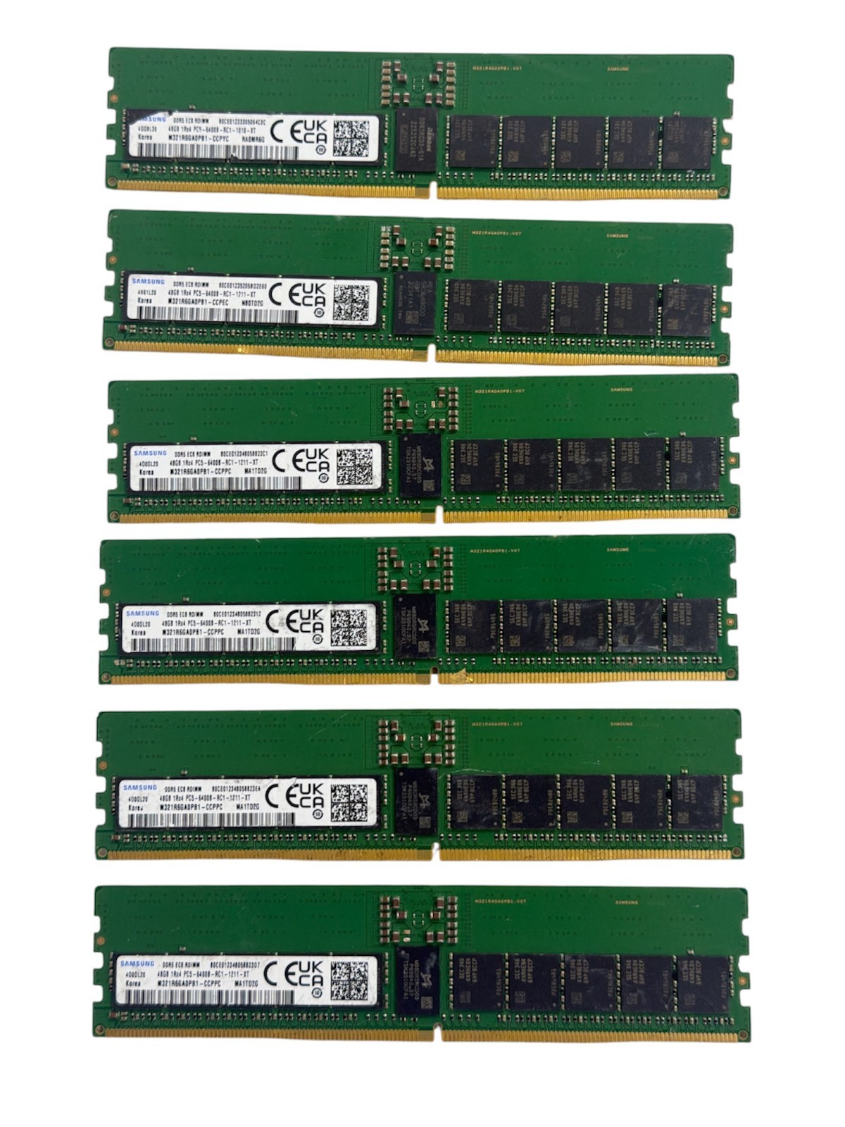 Lot of 6 SAMSUNG 48GB DDR5 PC5 SERVER RAM GOOD CONDITION FAILED STRESSTEST LOT 1 Lot of 6 SAMSUNG 48GB DDR5 PC5 SERVER RAM GOOD CONDITION FAILED STRESSTEST LOT 1