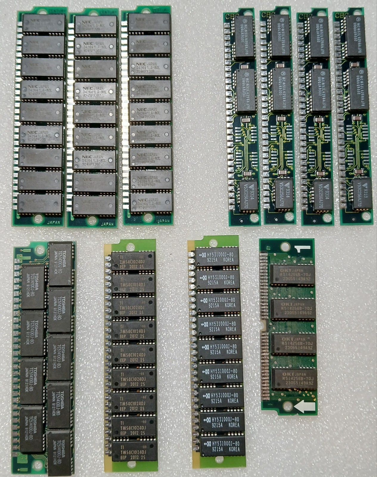 Vintage Computer Memory Lot of 11 Sticks –Parts/Untested 
