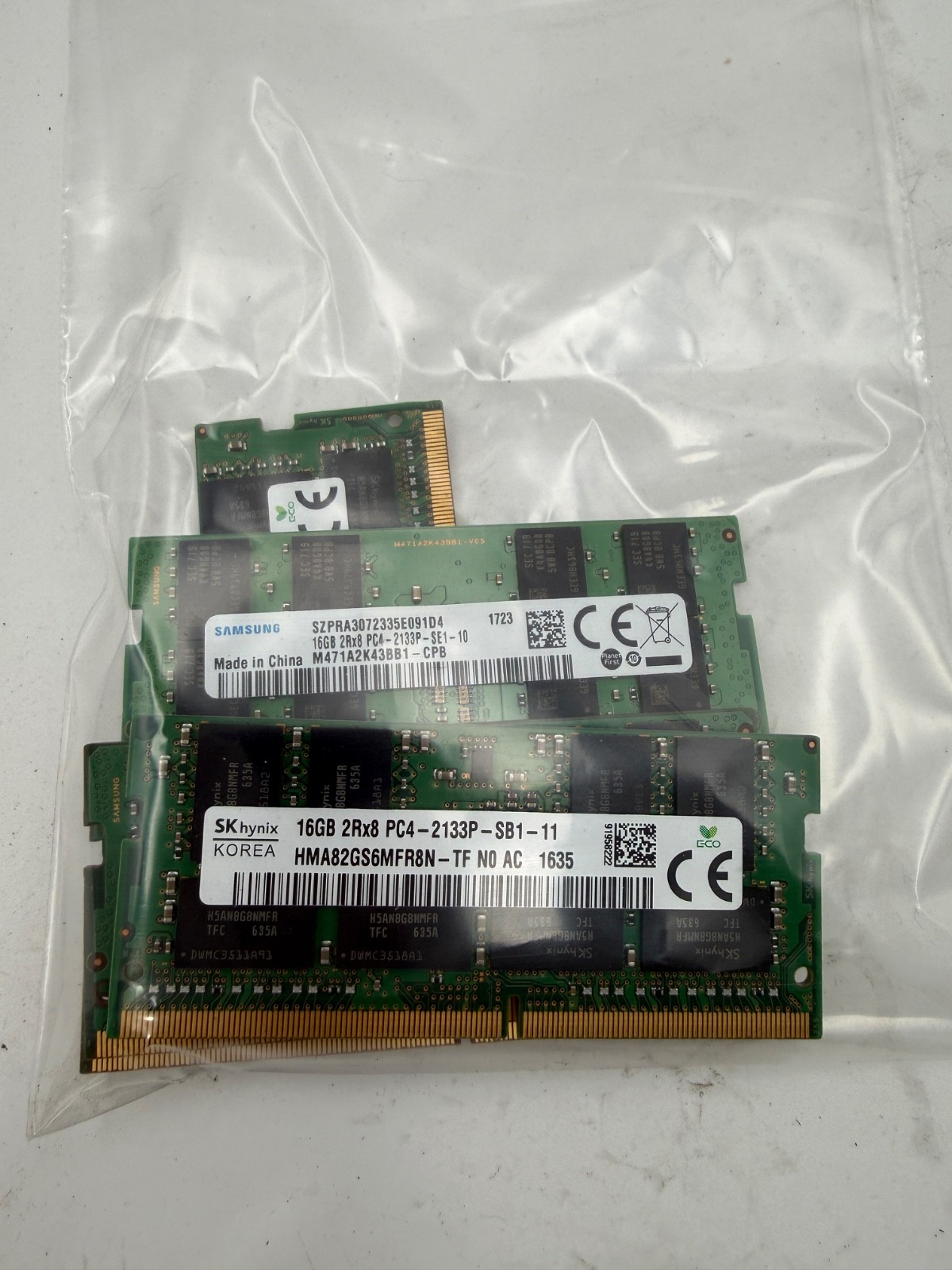 LOT OF 5 RAM STICKS-SAMSUNG/SK Hynix 16GB 2Rx8 PC4-2133 (16GBX5=75GB TOTAL)