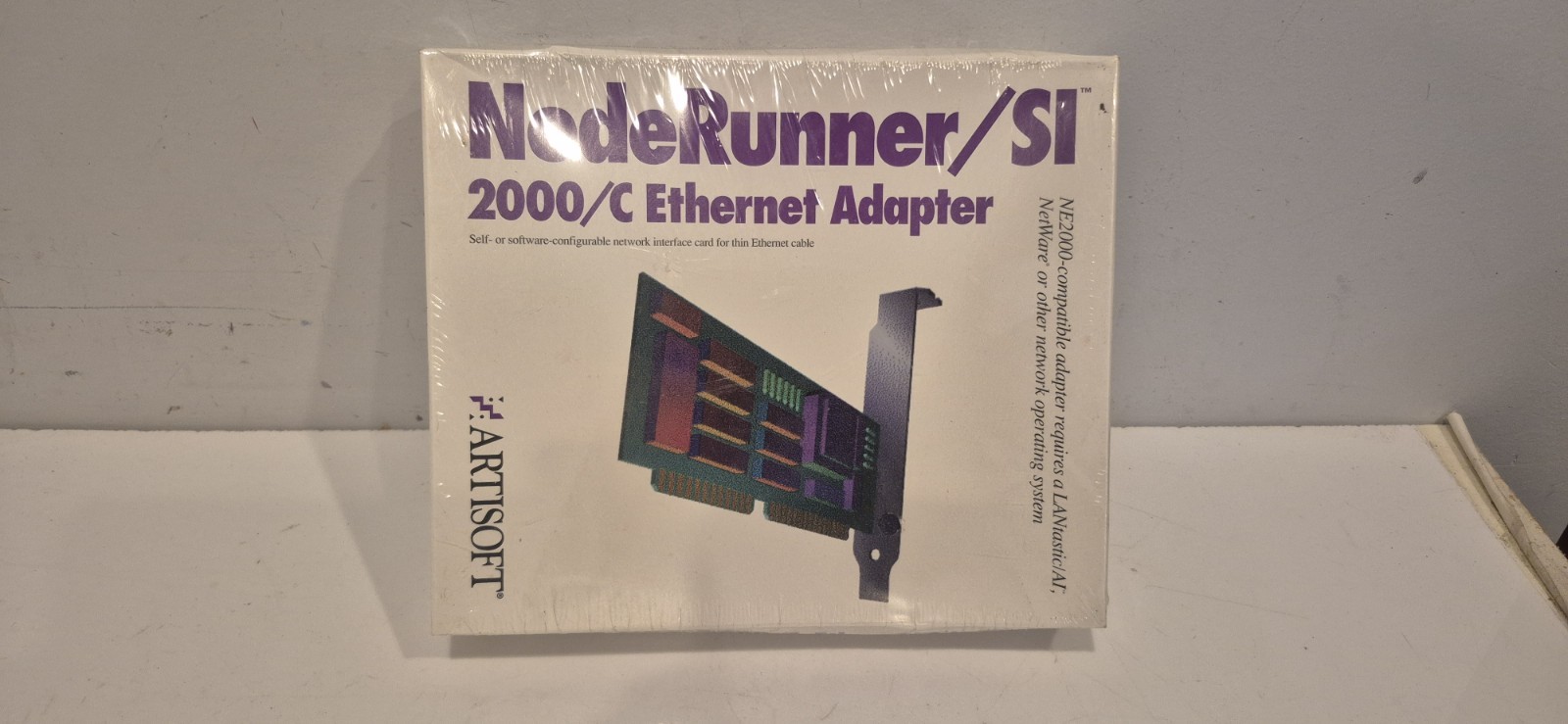 Vintage Artisoft NodeRunner SI-2000/C Ethernet Adapter Nos