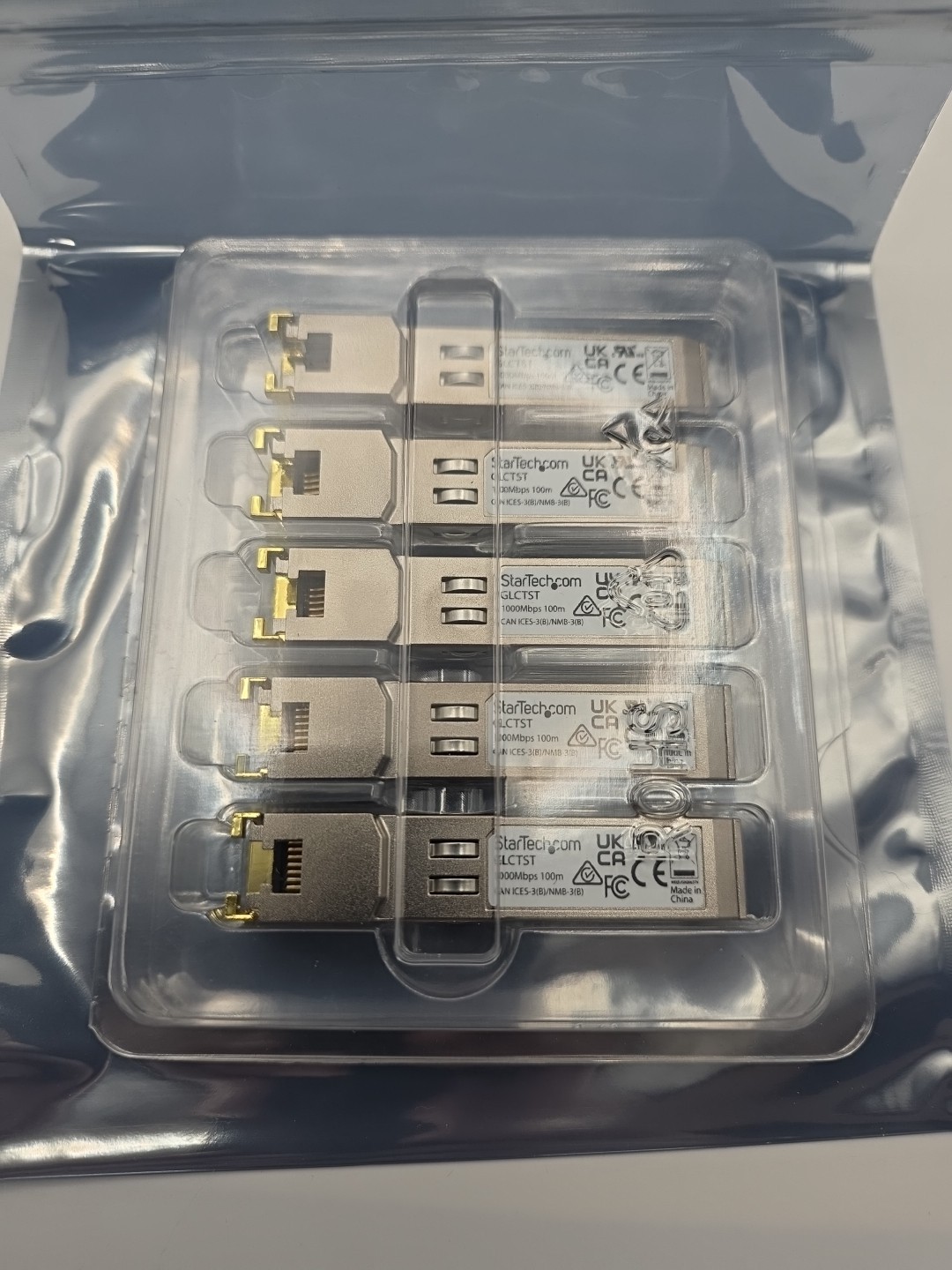 LOT OF 5 StarTech GLCTST Gigabit RJ45 Copper SFP Transceiver Module