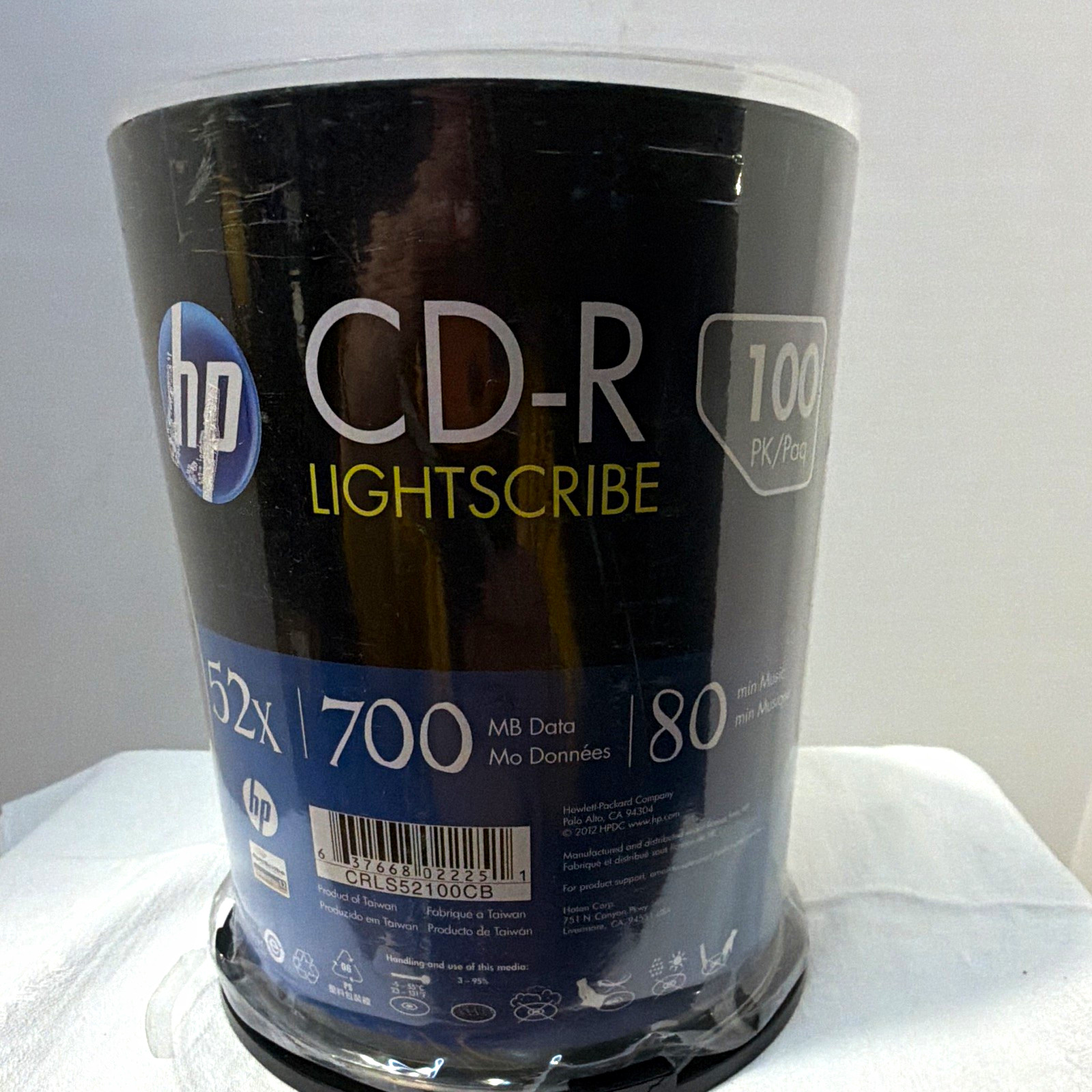 HP LightScribe CD-R 100 Pack Blank Discs 52X 700MB 80 Min Vintage Media Unused HP LightScribe CD-R 100 Pack Blank Discs 52X 700MB 80 Min Vintage Media Unused